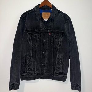 Vintage style Black Denim Insulated Jacket